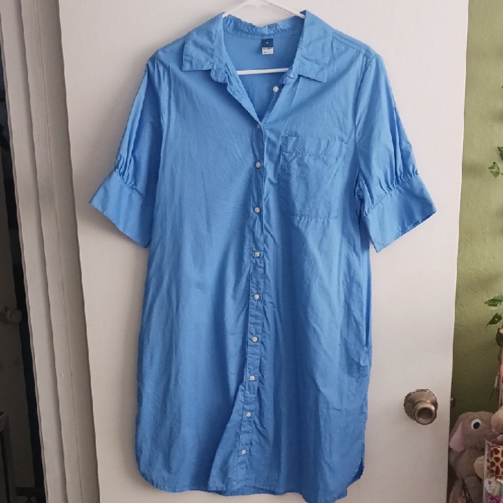 Old NAVY BLUE COTTON SHIRT DRESS